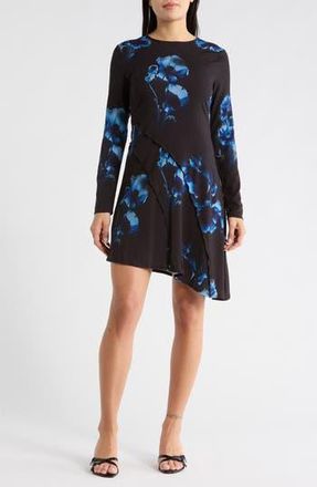 Desigual Asymmetric Long Sleeve Dress in Black at Nordstrom Rack, Size X-Small