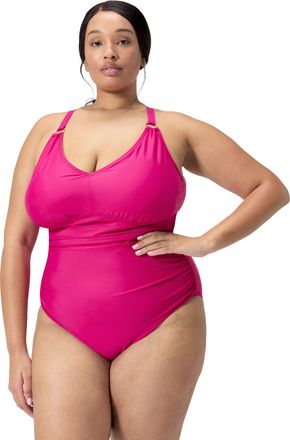 Speedo Dames Speedo Shaping V-Neck Plus 1 Piece Zwempak in Roze