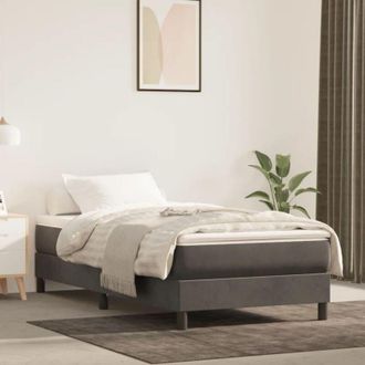 vidaXL Vidaxl - Giroletto senza Materasso Grigio Scuro 90x190 cm Velluto
