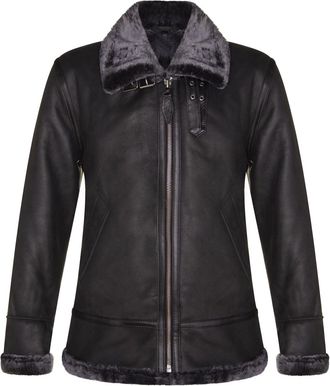 Infinity Leather Mens B3 Aviator Flying Sheepskin Jacket-Alhambra