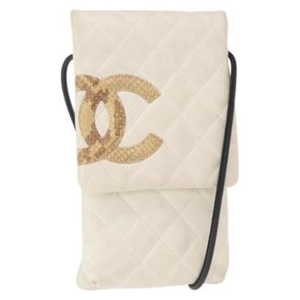 Chanel Pre-owned Cross Body Bags, female, White, Size: ONE SIZE Pre-owned Vintage Leather Cross Body Bag
