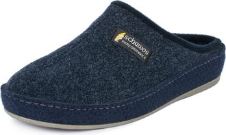 Schawos Mens Felt Slipper 6030 - Unlined House Shoe for Year-Round Comfort, Breathable & Non-Slip (Navy blue, uk_footwear_size_system, adult, men, numeric, me