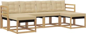vidaXL Conjunto De Sof&aacute;s De Exterior 6 Uds. Y Beige Vidaxl