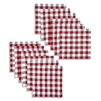 Solino Home Linen Cocktail Napkins - Gingham Check, 6 x 6 in Burgundy at Nordstrom, Size Small
