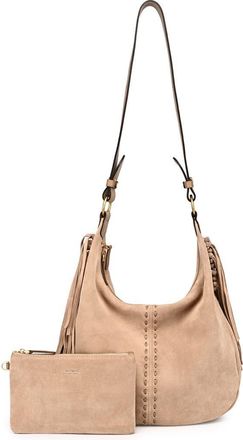 OLD TREND Hydrangea Genuine Leather Suede Heritage Shoulder Bag in Tan at Nordstrom