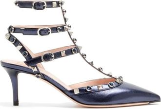 Valentino Garavani Schoenen, Dames, Blauw, 37 EU, Leer, Rockstud Pumps