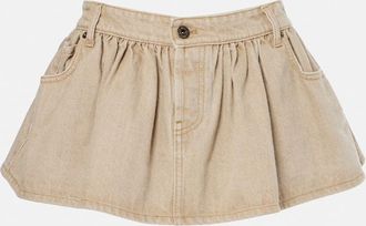 Miu Miu Ruffled denim miniskirt