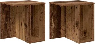 vidaXL Mesa Auxiliar 2 Uds. Madera Vieja 37 X 32 X 40 Cm Vidaxl