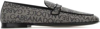 Dolce & Gabbana Dark Grey Printed Jacquard Loafers