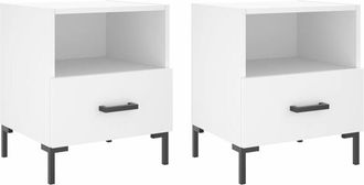 vidaXL Vidaxl - Mesitas de noche 2 uds madera ingeniería blanco 40x35x47,5 cm