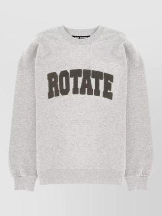 Rotate knitted crew neck sweater long sleeves