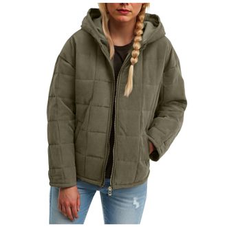 Generic Quilted Jacket For Women UK Hooded Puffer Down Coat Quilted Padded Coat Hoodie Lightweight Waterproof Jacket Winter Jackets for Women UK Warm Top Plai