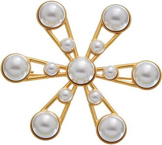 Oscar De La Renta Oscar De La Renta Pearl Flower Brooch