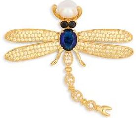 Eye Candy Los Angeles Cassandra Cubic Zirconia Damselfly Brooch in Gold at Nordstrom Rack