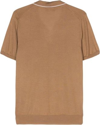 Fedeli Mens Wave Fine-Knit Polo Shirt Ss24 M