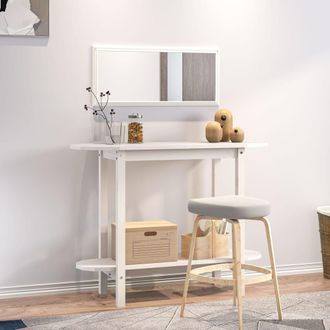 vidaXL Vidaxl - Mesa Consola De Madera Maciza De Pino Blanco 110x40x80 Cm