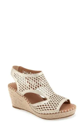 Gentle Souls Cody Espadrille Wedge Sandal in Ice Leather at Nordstrom, Size 6.5