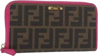 Fendi Pre-owned Wallets, female, Brown, Size: ONE SIZE Pre-owned Canvas wallets