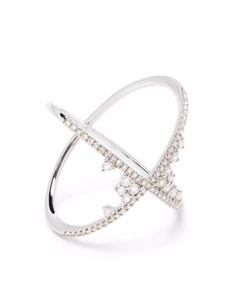 Djula Anello Fairy Tale X in oro bianco 18 carati con diamanti - Argento