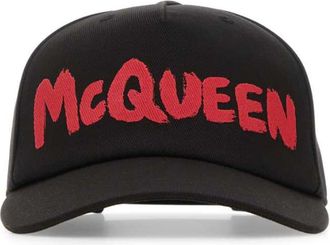 Alexander McQueen logo-print baseball cap - men - Lamb Skin/Cotton/Cotton - M - Black