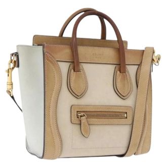 Celine Pre-owned Vintage Handtas - Dames - Pre-owned - Beige - Maat: ONE Size Leer