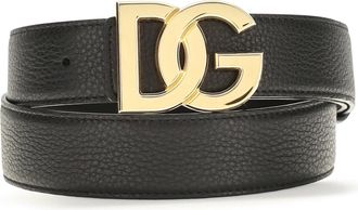 Dolce & Gabbana Mens Belt Calfskin Leather Black Calf