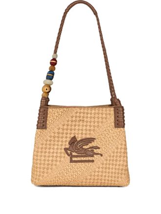 Etro small Libra raffia tote bag - Neutrals