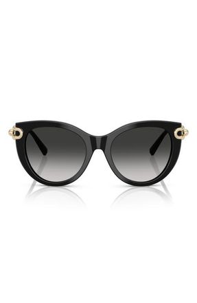 Tiffany & Co. 53mm Gradient Butterfly Sunglasses in Black /Gray Gradient at Nordstrom