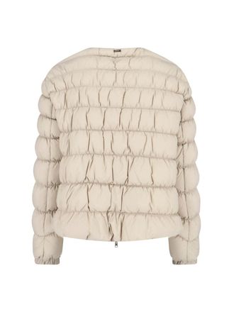 Herno Channel-Quilted Down Down Jacket - Beige