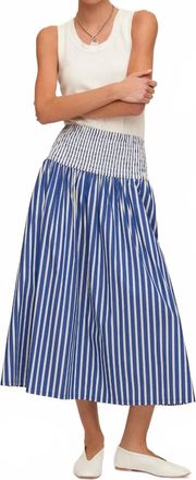 Fifteen Twenty Rhea Stripe Skirt In Indigo