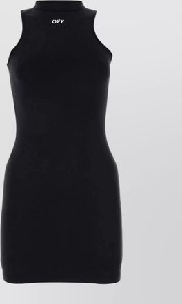 Off-white sleeveless logo print midi dress