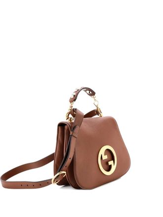 Gucci Web Blondie Flap Bag Leather Medium shoulder bag - Brown