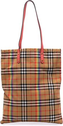 Burberry Borsa tote in tela con motivo House Check Rainbow 2000-2017 - Marrone