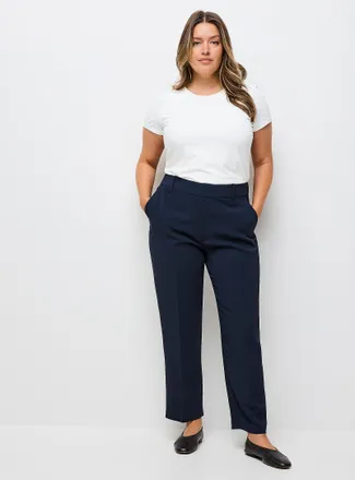 Contemporaine Womens Universal textured crepe dress pant Fit: Semi-slim leg, mid rise