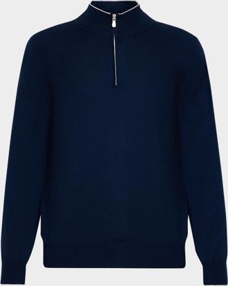 Brunello Cucinelli Men & apos;s Cotton Knit Quarter-Zip Sweater