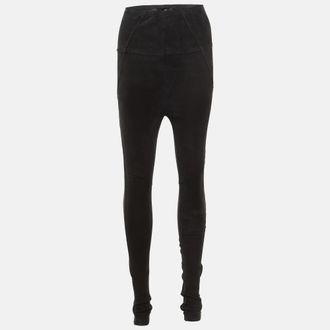 Isabel Marant Black Suede Paneled Leggings S