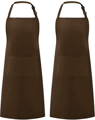 OEM Delantales De Chef, Paquete De 4, Delantales, Con 2 Bolsillos, Delantal Ajustable, Unisex, Cafeter&iacute;a, Ropa De Trabajo Sencilla Con Cuello Halter