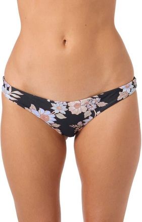 O'Neill Bali Floral Rockley Bikini Bottoms in Black at Nordstrom, Size X-Small
