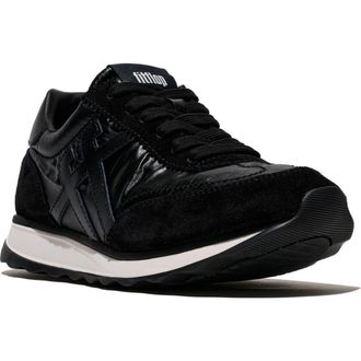 FitFlop Retro-Q Ff Met-Suede Sneakers in Black at Nordstrom, Size 7.5