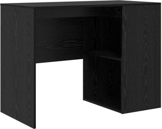vidaXL Desk with Shelf Black oak 102 x 50 x 75 cm Engineered Wood Vidaxl