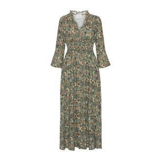 Americandreams Sally Katoenen Lange Jurk - Dames - Maxi kleedjes - Veelkleurig - S - Katoen - Kleedjes