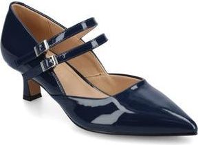 Journee Collection Carnation Kitten Heel Mary Jane Pump - Wide Width Available in Navy at Nordstrom Rack, Size 6.5