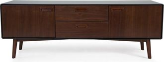 Dutchbone Mueble de TV bajo de madera chapado en nogal
