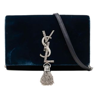 Saint Laurent Pre-owned Saint Laurent Velvet Crystal Monogram Kate Tassel Wallet On Chain Ladies DNZD80MW9ORZ4RW4