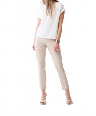 Joseph Ribkoff Geometric Slim Ankle Pants In Beige/off-White