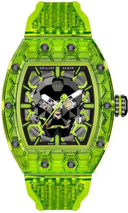 Philipp Plein Accessoires, Heren, Groen, ONE Size, Crypto King Cryptonite Watch