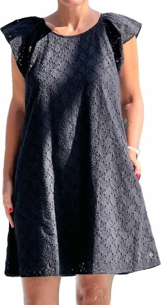 Hatley Kaia Mini Dress In Black Eyelet