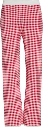 Poss&eacute; Micah Gingham High Waist Crop Flare Pants in Red Gingham at Nordstrom, Size Xx-Small
