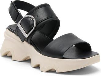 Sorel Kinetic Impact Wedge Slide Sandal in Black/Chalk at Nordstrom, Size 7.5