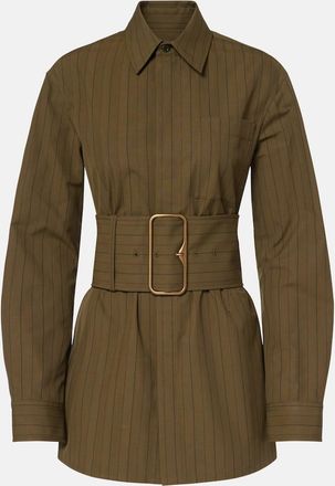 Burberry Giacca camicia in cotone con cintura